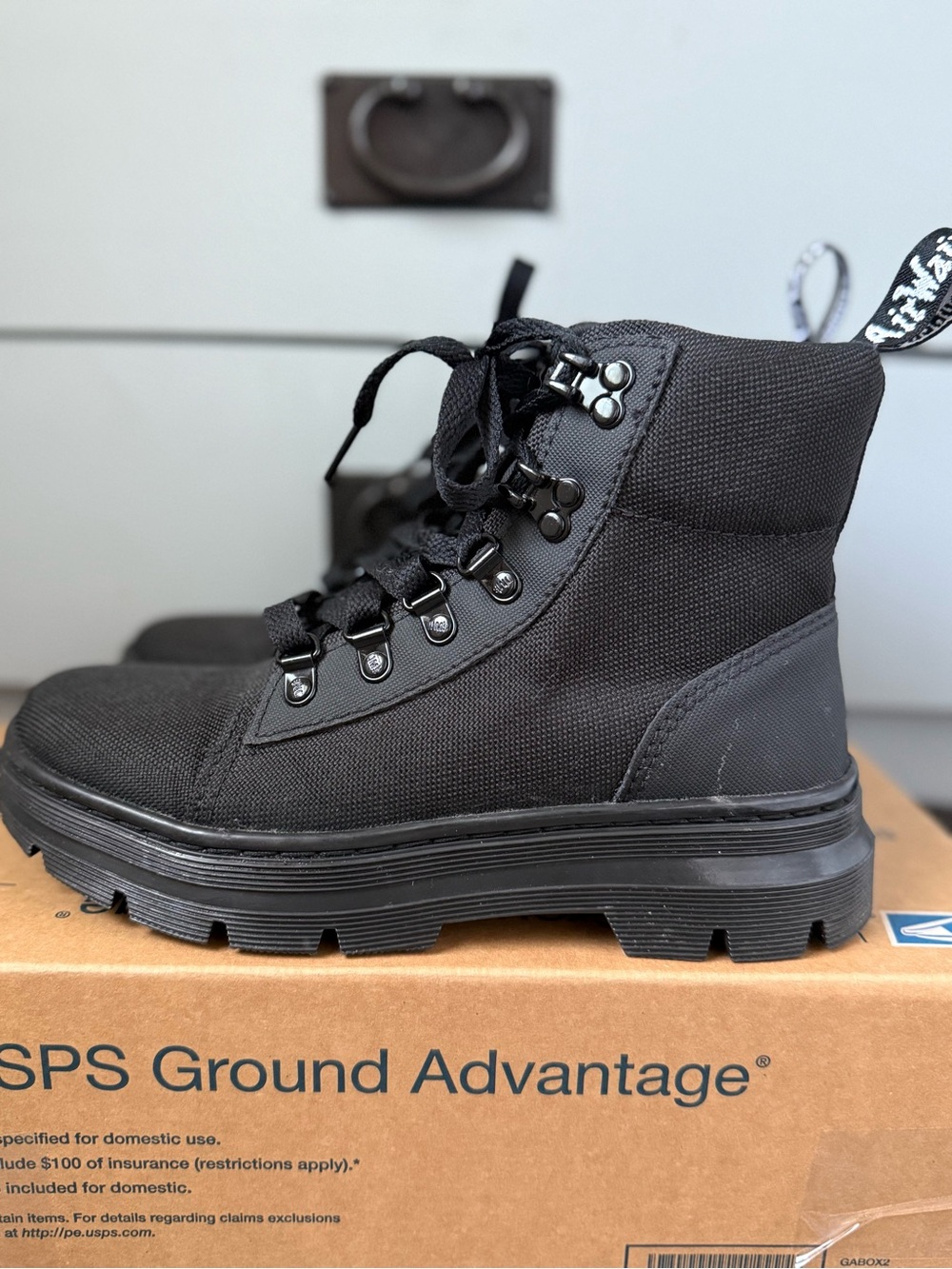 Dr. Martens Black Lace-Up Combat Boots